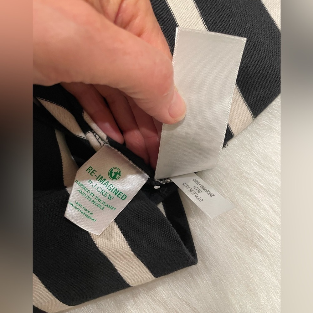 J Crew Cotton Striped Black and White Pencil Skirt - Picture 7 of 12